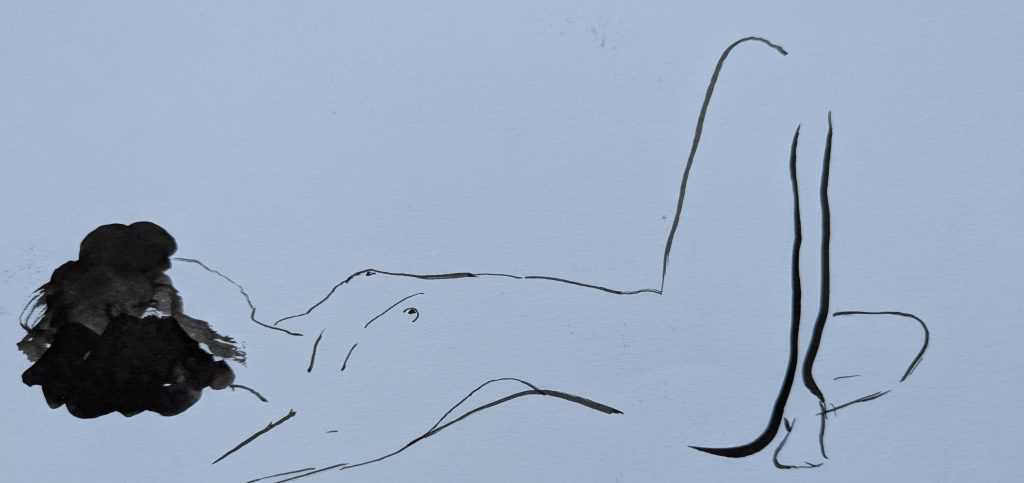 jambe pliée encre 27x12cm 2019